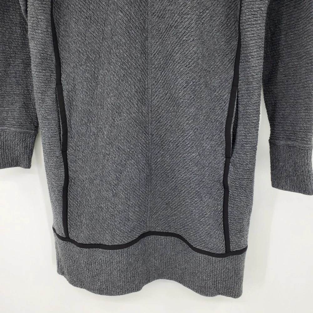Lululemon On Repeat Cowl Neck Sweater Dress Grey Textured Knit Mini Pockets 4